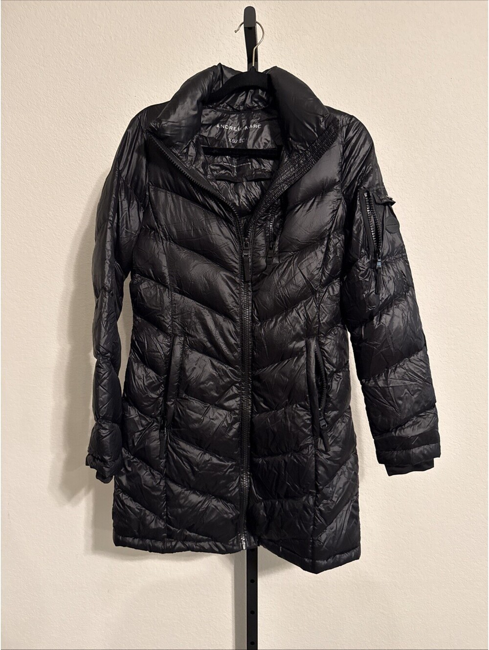 ANDREW MARC Premium Duck Down Lightweight Black Puffer Coat 0 Degree Warmth- XS